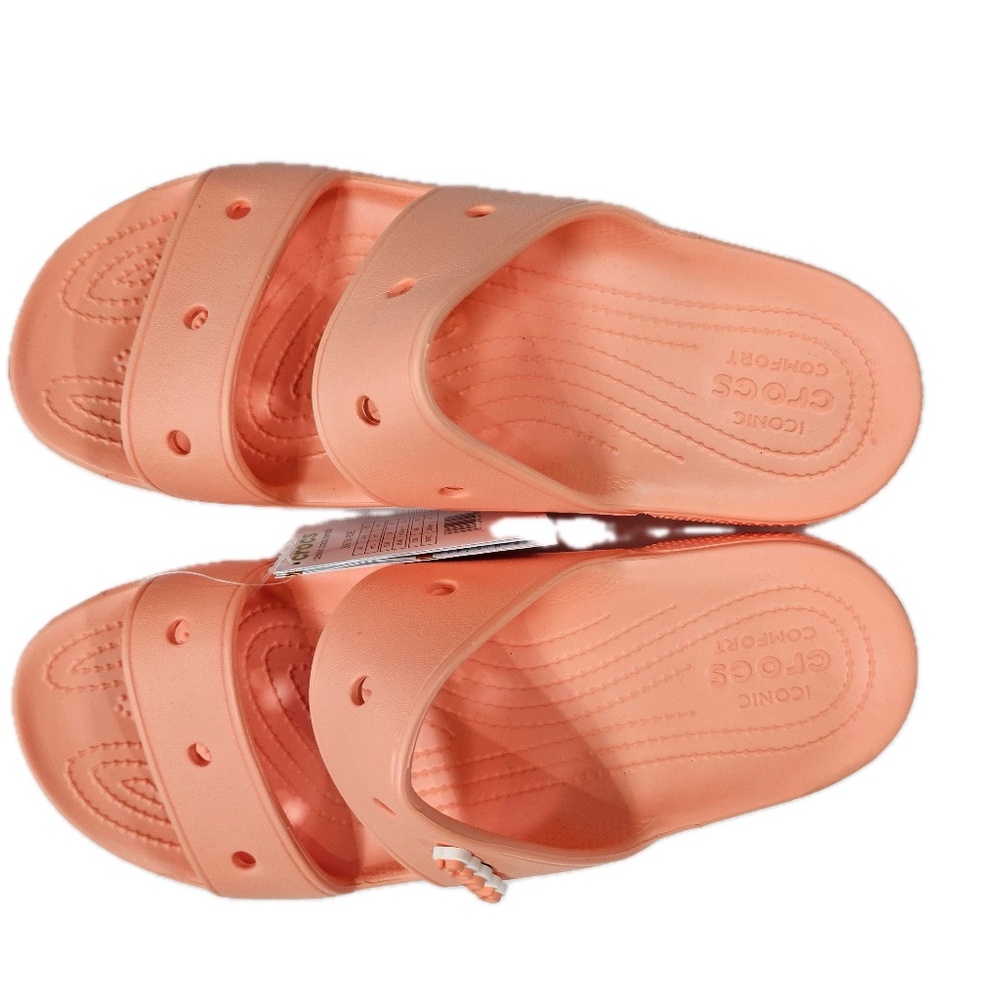 Crocs Classic Sandal Shoes Mens Size 9 Womens 11 Coral Two‎ Strap Slide Comfort - Picture 2 of 7